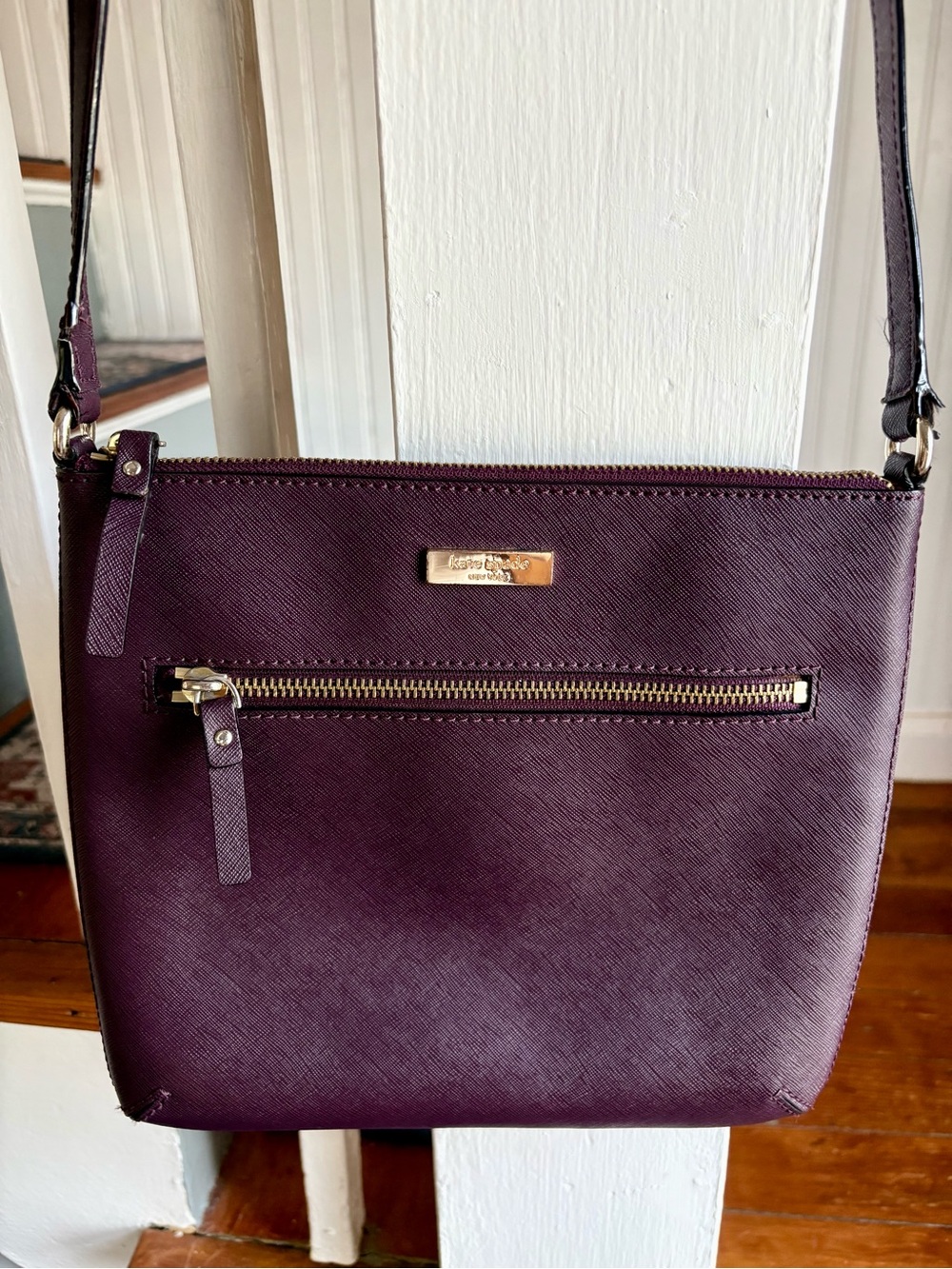 Kate Spade New York Plum Saffiano Leather Crossbody Bag